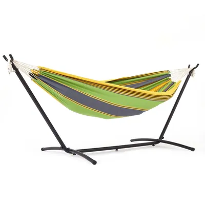 Produktbild von Mondeer Hängematte mit Gestell Stabhängematte Hängeliege Outdoor Sonnenliege bis 200kg Grün