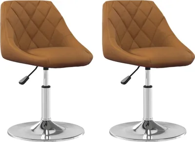 Produktbild von vidaXL Esszimmerstühle 2 Stk. Drehbar Braun Samt