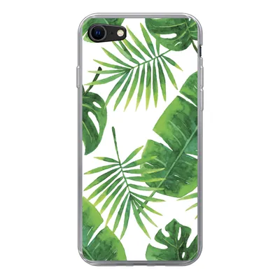 Produktbild von MuchoWow® Handyhülle Schutzhülle Hülle für iPhone 7 Tropisch - Blätter - Muster Silikon Softcase Handy Hülle - Kartenhalter