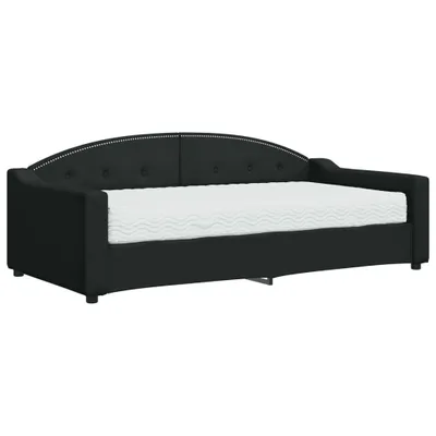Produktbild von Tagesbett mit Matratze Schwarz 90x190 cm Stoff