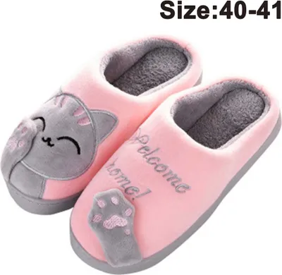Produktbild von Komfort-Hausschuhe für Damen und Herren, atmungsaktive, flauschige Slip-on-Clog-Hausschuhe mit rutschfester Sohle für den Innen- und Außenbereich(40-41, Mädchen rosa)