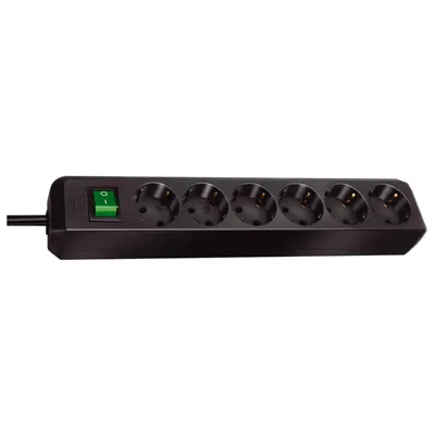 Image de Brennenstuhl Eco-Line Multiprise avec interrupteur 6 prises noir 1,5m H05VV-F 3G1,5, 1159500015