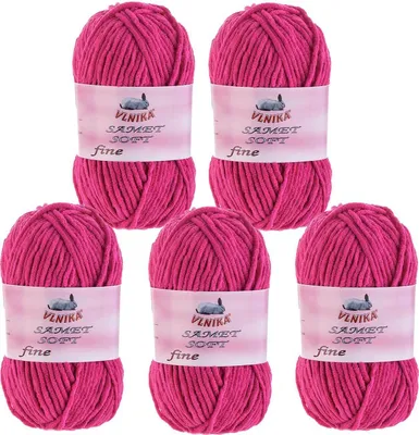 Produktbild von 5 x 100g Strickgarn Samet Soft Fine Chenille-Strickgarn Samtwolle flauschige