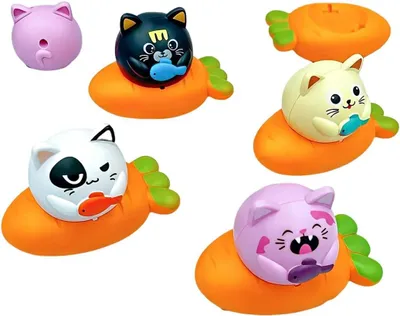 Productafbeelding van Paasgeschenken - Set van 6 - Set met veervoertuigen met kittens en radijs - Verjaardagscadeaus voor kinderen en meisjes