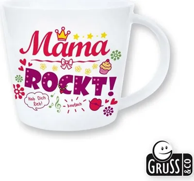 Produktbild von Gruss + Co Tasse Mama rockt weiß