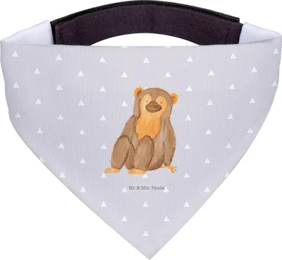 Produktbild von Mr. & Mrs. Panda Halstuch Affe - Grau Pastell - Geschenk, Selbstliebe, Hundehalstuch, Für Hunde, Affen, Respekt, Tuch, Motivation, Afrika, Liebe, Hunde-Halstuch, Hund