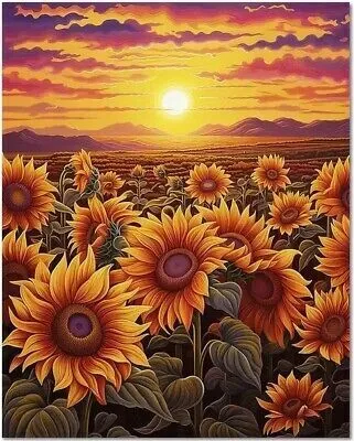 Produktbild von 40x30 cm Diamanten Malerei Zum Selbermachen DIY Diamond Painting Sonnenblumen