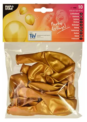Zdjęcie produktu dla Papstar goldene Luftballons Hochzeitsdeko Partydeko 10 Stück