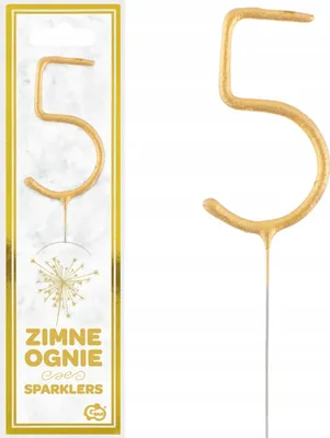 Zdjęcie produktu dla Zimny ogień cyfra 5 dekoracyjny 7,5 cm