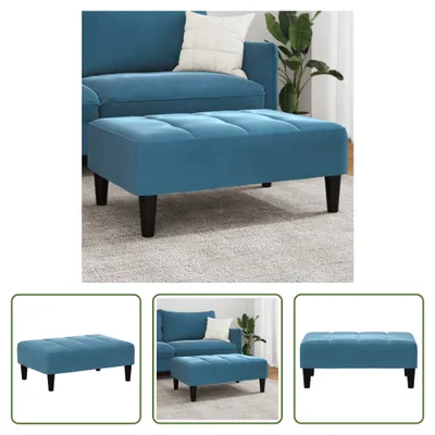 Obrázok produktu pre The Living Store Podnožka Blue 77x55x31 cm Velvet