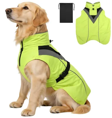 Produktbild von Hunderegenjacke Hundeüberjacke Regenmantel - Wasserdicht - Reflektierend - Größe L
