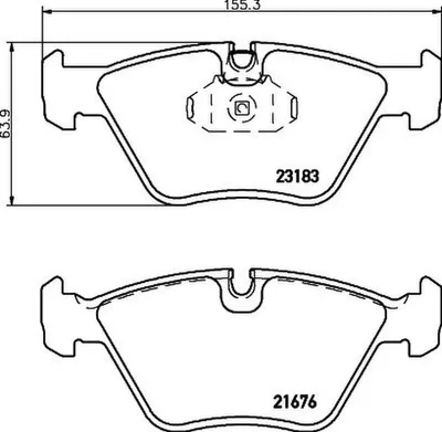 Produktbild von HELLA Bremsbeläge Satz Vorne Bremsklötze für BMW 3 Limousine (E46) 8DB 355 009-001