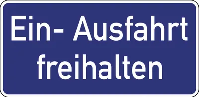 Produktbild von Hinweisschild, Ein- und Ausfahrt freihalten, Alu, 350x170 mm