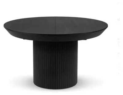 Produktbild von Masseno Ausziehbar Esstisch DORIC 130 - 180 cm x 130 cm Rund Tisch für Wohnzimmer, Küche, Schwarz