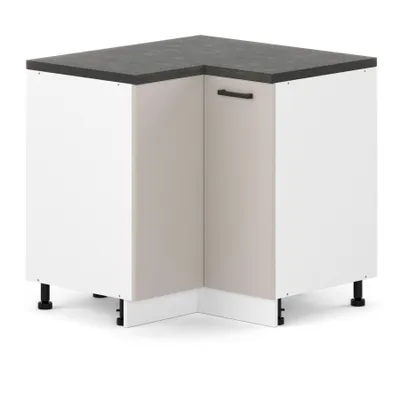 Produktbild von ULWEHOME | Eckunterschrank 90 x 90 cm Anthrazit, Küchenunterschrank Grafit mit 2 Türen, Eckschrank Küche ohne Arbeitsplatte