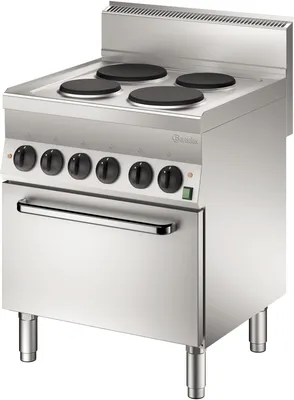 Produktbild von 4 Platten Elektroherd mit Elektro-Umluftbackofen 1/1 GN