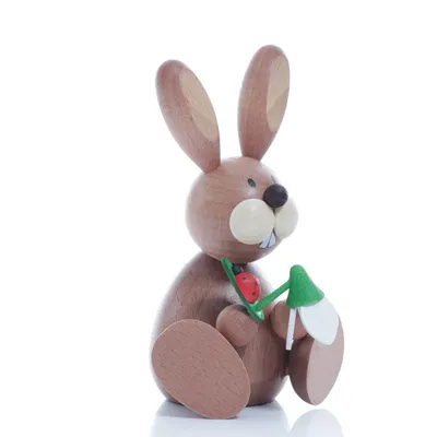 Produktbild von Osterartikel Osterhase mit Schneeglöckchen HxB 11x8cm NEU