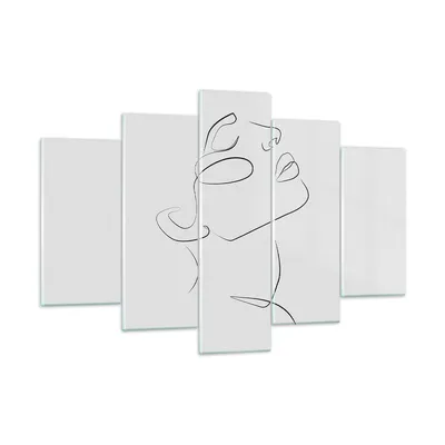 Produktbild von Bilder auf glas - 5 Teile - Stück Linear Gesicht - 150x100cm - Glasbilder - Wandbilder - Bilder - zum Aufhängen bereit - Wanddekoration aus Glas - Glas Bilder - Wandbild auf Glas - GEA150x100-4823