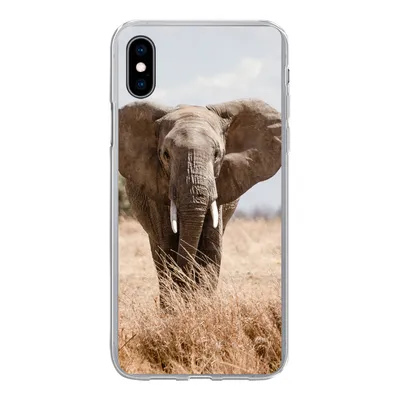Produktbild von MuchoWow® Handyhülle Schutzhülle Hülle für iPhone Xs Elefant - Natur - Tiere - Porträt Silikon Softcase Handy Hülle - Handytasche