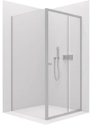 Produktbild von CERANO - Duschkabine Varone POINT L/P - 6 mm - Chrom, klares Glas - 100x100x195 cm - Schiebetür