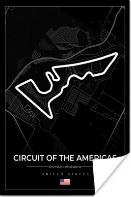 Produktbild von MuchoWow® Poster Amerika - Rennstrecke - Formel 1 - Circuit of the Americas - Rennsport - Schwarz 120x180 cm - Kunstposter