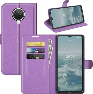 Produktbild von König Design Hülle kompatibel mit Nokia G10 / G20 Kunstleder Handyhülle - Handy Case Violett