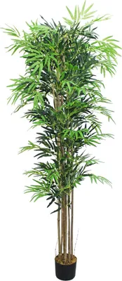 Image de Bambou Grande Géant Plante Arbre Artificielle Artificiel Plastique 210cm avec Bois véritable Domaine Interne Decovego