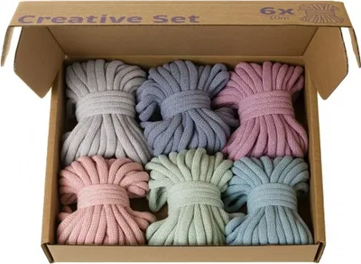 Produktbild von Bobbiny Jumbo Creative Set 9 mm 6 x 10 m Pastell Schnur