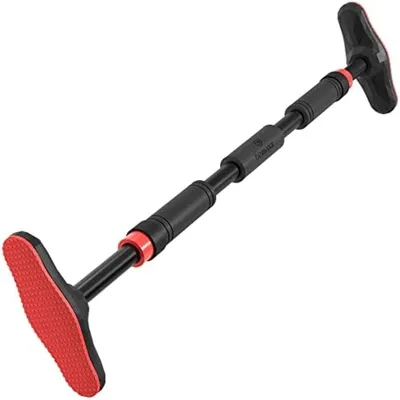 Produktbild von PolkaHome® Türzugstange ohne Bohren – Klimmzugstange für Türrahmen, 70-90 cm, 180 kg Belastbarkeit, Rot