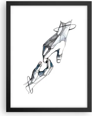Produktbild von Gerahmtes Poster - Schwarzer Rahmen - Surrealismus Hände Hilfe - 30x40 cm - Wand Bild - Wanddeko - Wandbilder - Kunstposter - Wandposter - Bilderrahmen - Bilder - Kunstdruck - P2BPA30x40-4438