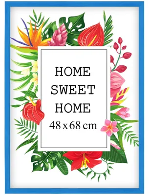 Produktbild von MG Design Blau Bilderrahmen 48 x 68,3 cm - Aus echtem Holz mit Acrylglas, zum Aufhängen & Aufstellen, für Fotos, Poster & Puzzle