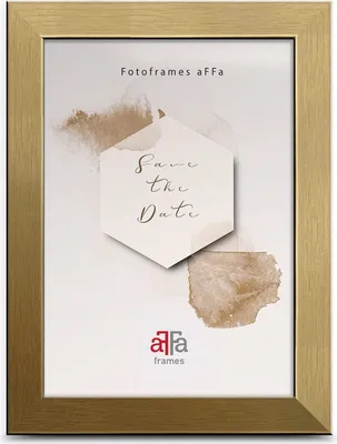 Immagine prodotto di aFFa cornici, Hekla, cornice in MDF, portafoto, cornice rimovibile, rettangolare, con vetro acrilico, oro, 15x20 cm
