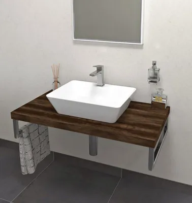 Immagine prodotto di Sapho AVICE piano lavabo 80x50 cm, spessore 5 cm, rovere scuro
