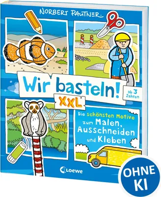 Produktbild von Wir basteln! XXL - Die schönsten Motive zum Malen, Ausschneiden und Kleben (blau)