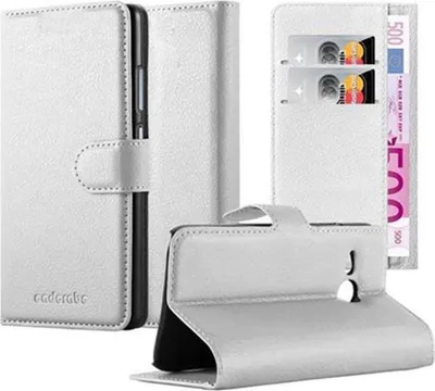 Obrázek produktu pro Cadorabo Case for HTC ONE M8 MINI Protective Case in White Pouzdro na mobilní telefon s magnetickým zavíráním
