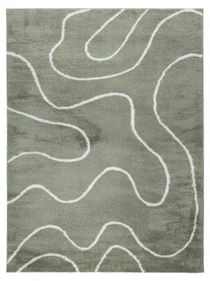 Produktbild von Waschbarer Teppich - Myrre Swirl Grün