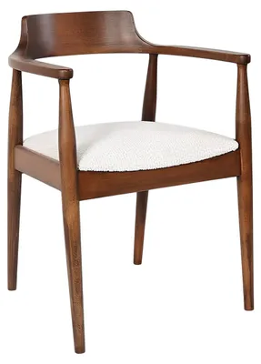 Zdjęcie produktu dla Eleganckie krzesło drewniane Stylowe krzesła do jadalni z podłokietnikami Meble tapicerowane