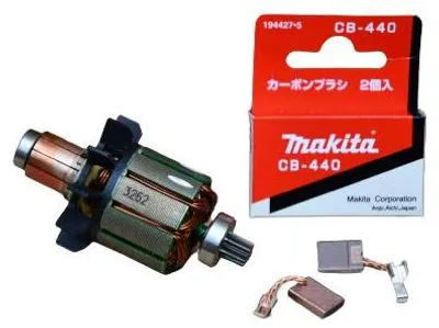 Produktbild von Makita Original Anker, Rotor 619263-3 BDF456 BHP456 +Makita 195021-6 original Kohlebürsten CB-440