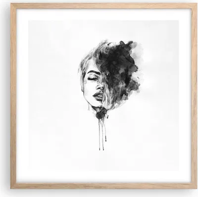 Produktbild von Gerahmtes Poster - Rahmen in heller Eiche - Frau Gesicht Abstraktion - 50x50 cm - Wand Bild - Wanddeko - Wandbilder - Kunstposter - Wandposter - Bilderrahmen - Bilder - Kunstdruck - P2NAC50x50-4934