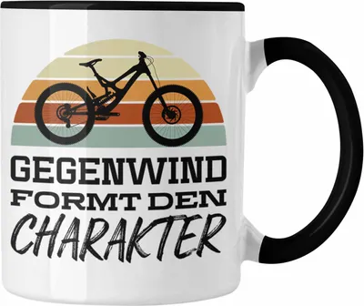 Produktbild von Trendation - Fahrrad Radfahrer Geschenk Rennrad Bike Geschenkideen Tasse Fahrradfahrer Kaffeetasse (Schwarz)