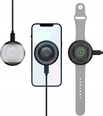 Produktbild von 15W QI MagSafe Induktionsladegerät + 2m USB-Kabel Schwarz