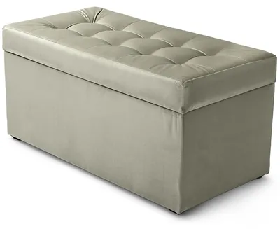 Produktbild von MG Design Polsterhocker Grau 45x90 cm - Stauraum 100L, bis 300 kg, sofort einsatzbereit, pflegeleicht, für Wohnzimmer & Flur