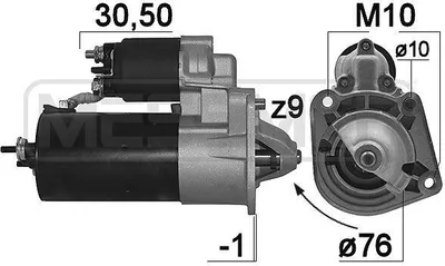 Produktbild von ERA 220104A - OE 77 00 102 000 Anlasser, Starter für Safrane II (B54), V70 II (285), C70 I (872, 873), S40 I (644), S60 I (384), S70 (874), S80 I (184), V40 (645), V70 I (875, 876), V70 III (135), XC70 (295)