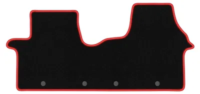 Produktbild von Velours-Fußmatten für Fiat Talento 2016- – 4-tlg, Schwarz/Rot, passgenau – Wielganizator CARLUX