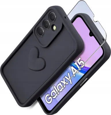 Obrázek produktu pro Pouzdro pro Samsung A15 5G silikonové MATOVÉ srdce + Ochranné sklo na displej 9H