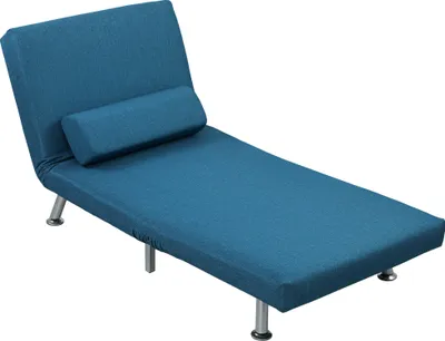 Produktbild von Klappsessel mit Bettfunktion, klappbarer Relaxsessel in Leinenoptik, Verstellbare Rückenlehne, 75 x 70 x 75 cm, Blau