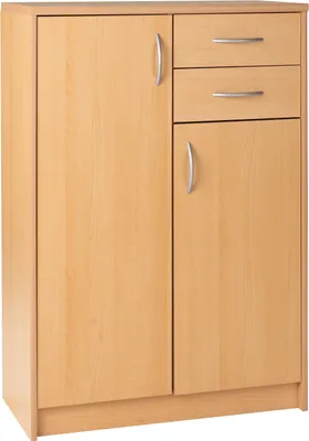 Produktbild von Kommode - Buchedekor - 74 x 112 cm - 2 Türen - 2 Schubladen - 5 Einlegeböden