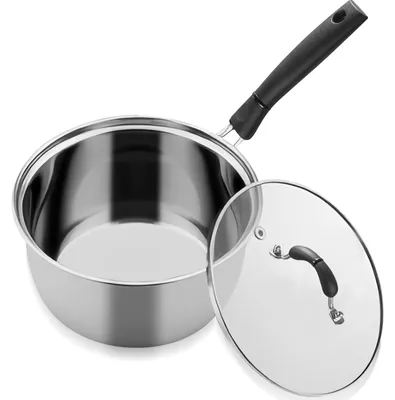 Imagen del producto de Olla de acero inoxidable de 3 capas, 16 cm, 1,9 L, apta para inducción