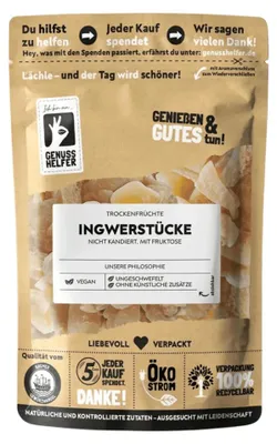 Produktbild von Ingwerstücke scharf, mit Fructose, süß-scharf im Geschmack, leckerer Snack, 200g