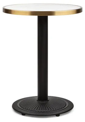 Obrázok produktu pre Blumfeldt Patras Jewel, bistro stôl, biely mramor, Ø 57,5 cm, 75 cm, čierny